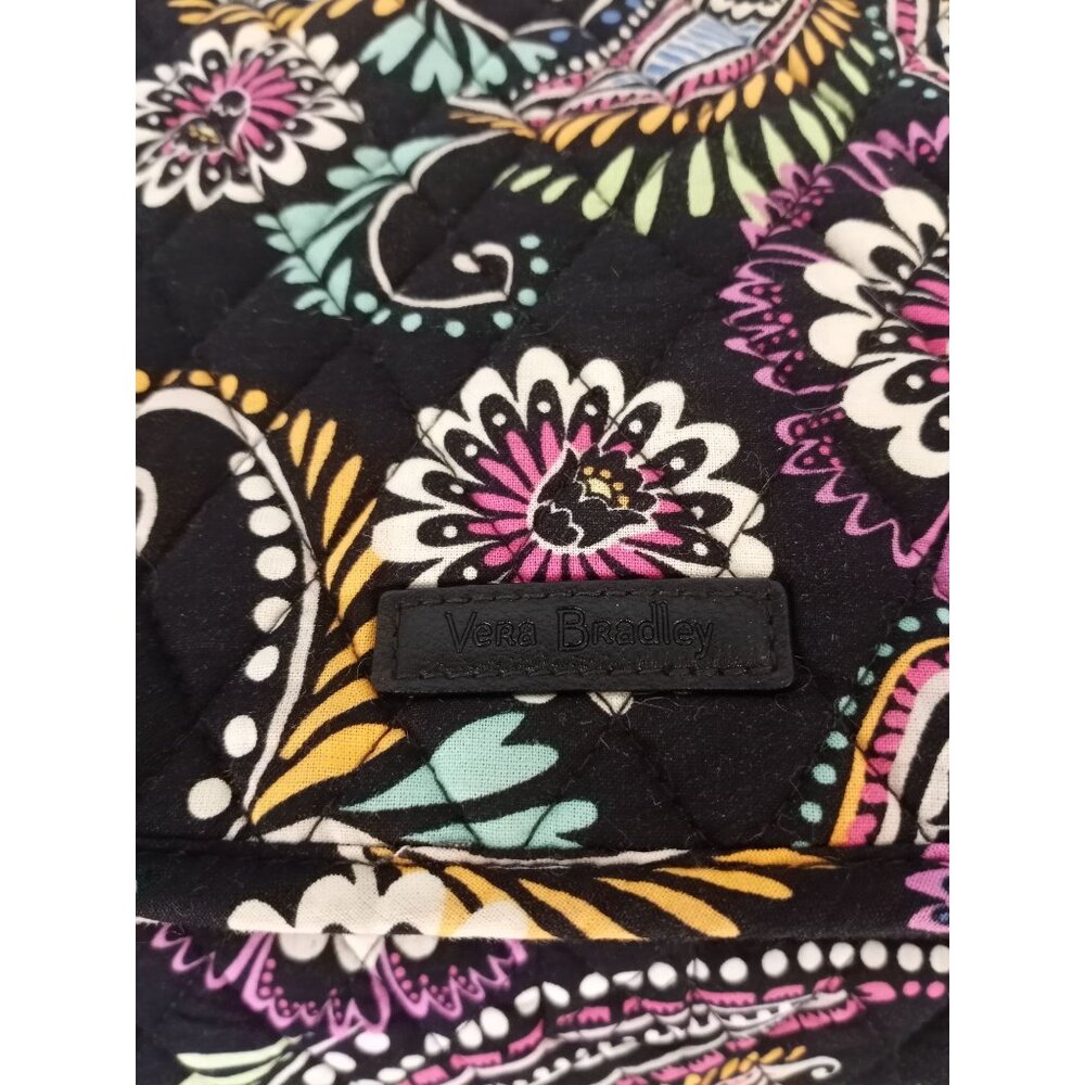 Vera Bradley Black Paisley Foldover Laptop Book Bag. - Picture 8 of 16